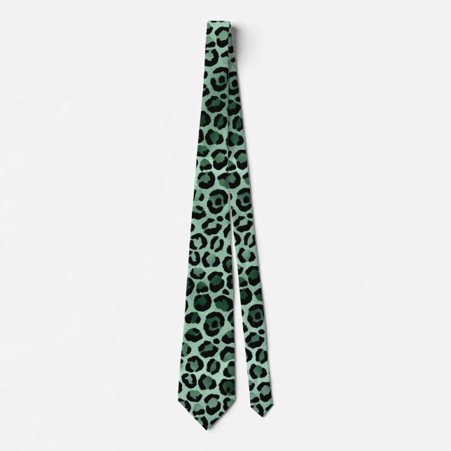 Emerald and Gold Safari Series Design 9 Neck Tie (Front)