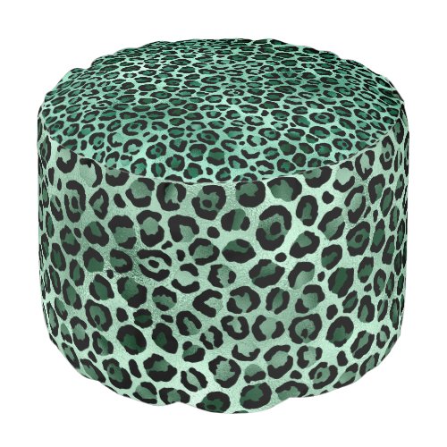 Emerald and Gold Safari Series Design 9  Pouf