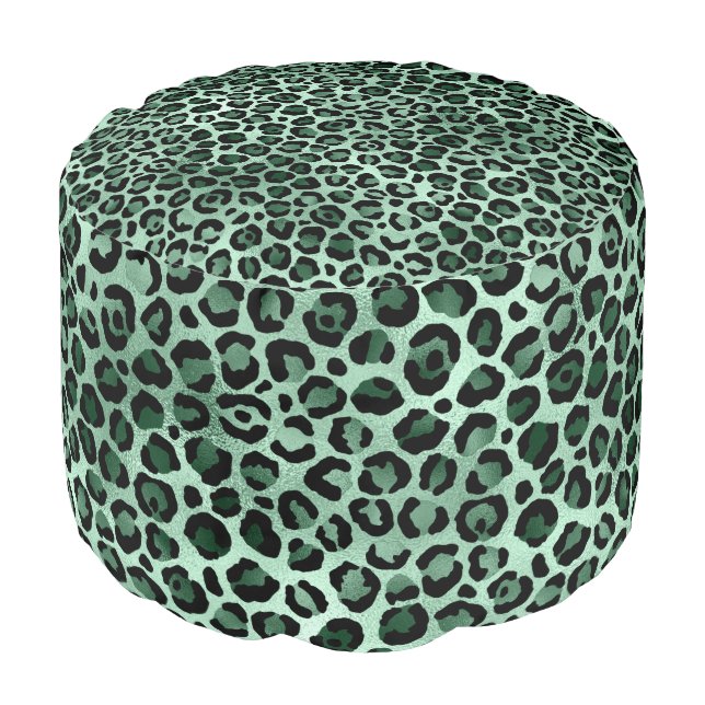 Emerald and Gold Safari Series Design 9  Pouf (Angled Front)