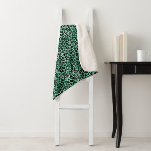 Emerald and Gold Safari Series Design 9 Sherpa Blanket