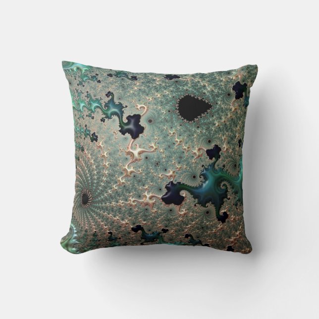 Emerald and Gold Throw Pillow (Front)