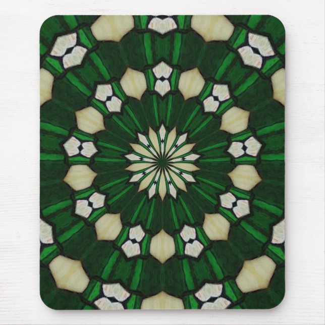 Emerald and Ivory Radial Mousepad (Front)