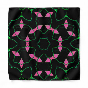 Emerald and Pink Kaleidoscope Bandana