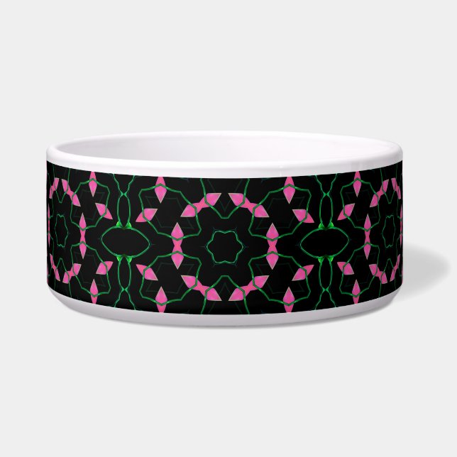 Emerald and Pink Kaleidoscope  Bowl (Front)
