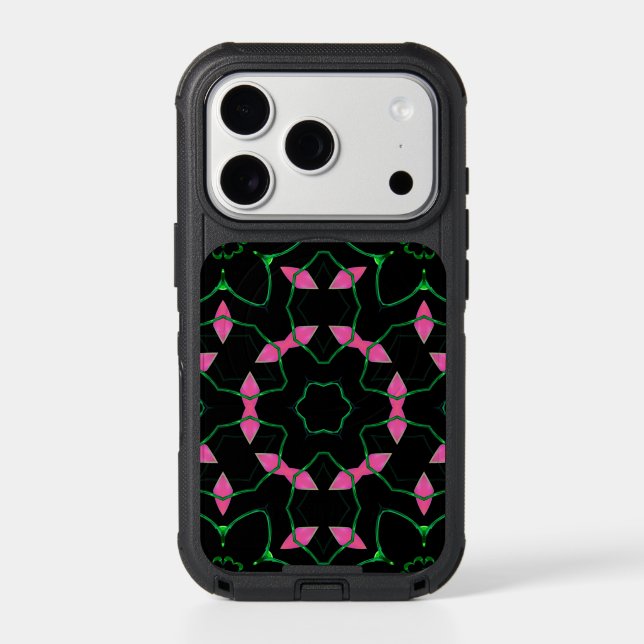 Emerald and Pink Kaleidoscope Otterbox iPhone Case (Back)