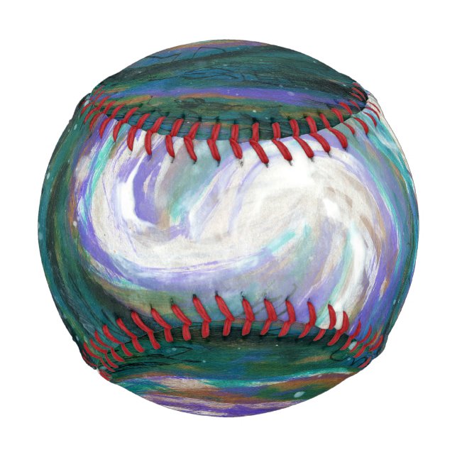 Emerald and Purple Galaxy Baseball (Back)