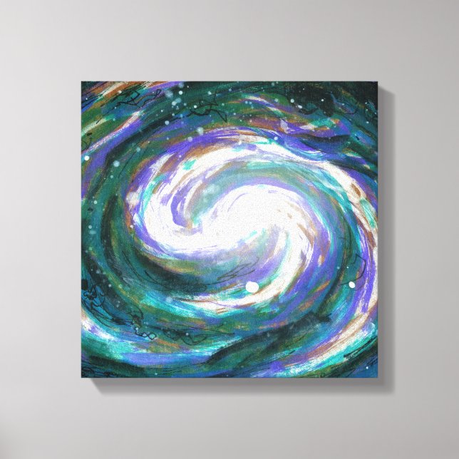 Emerald and Purple Galaxy Canvas Print (Front)