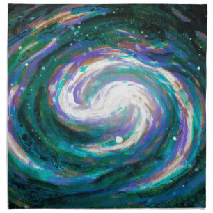 Emerald and Purple Galaxy Cloth Napkin
