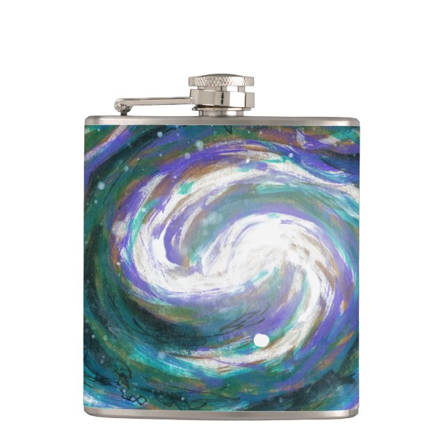 Emerald and Purple Galaxy Hip Flask (Front)