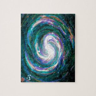Emerald and Purple Galaxy Jigsaw Puzzle