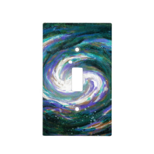 Emerald and Purple Galaxy Light Switch Cover
