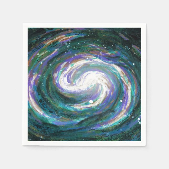 Emerald and Purple Galaxy Napkins (Front)