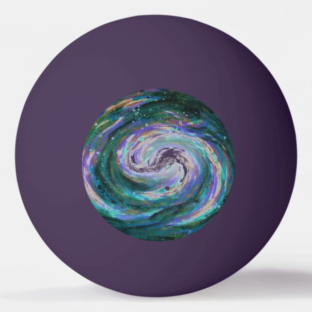 Emerald and Purple Galaxy Ping-Pong Ball (Front)