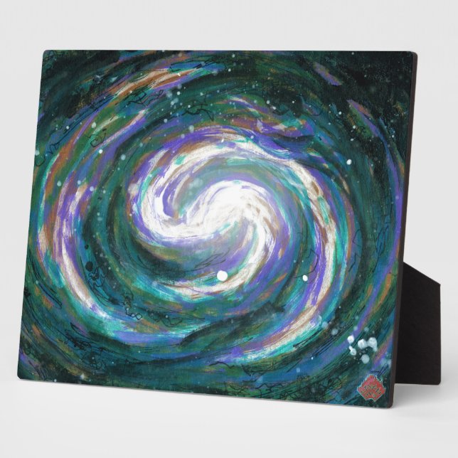 Emerald and Purple Galaxy Plaque (Side)