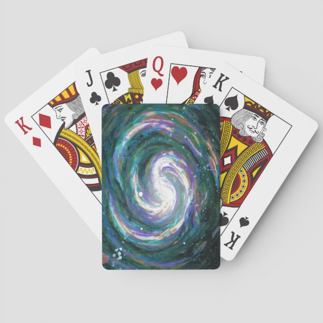 Emerald and Purple Galaxy Poker Cards (Back)