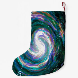 Emerald and Purple Galaxy Small Christmas Stocking