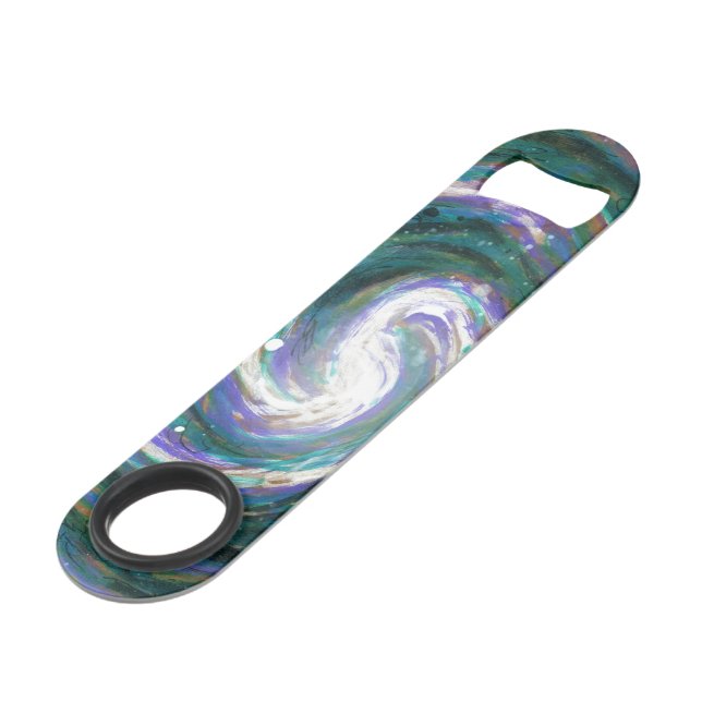 Emerald and Purple Galaxy Speed Bottle Opener (Front Angled)