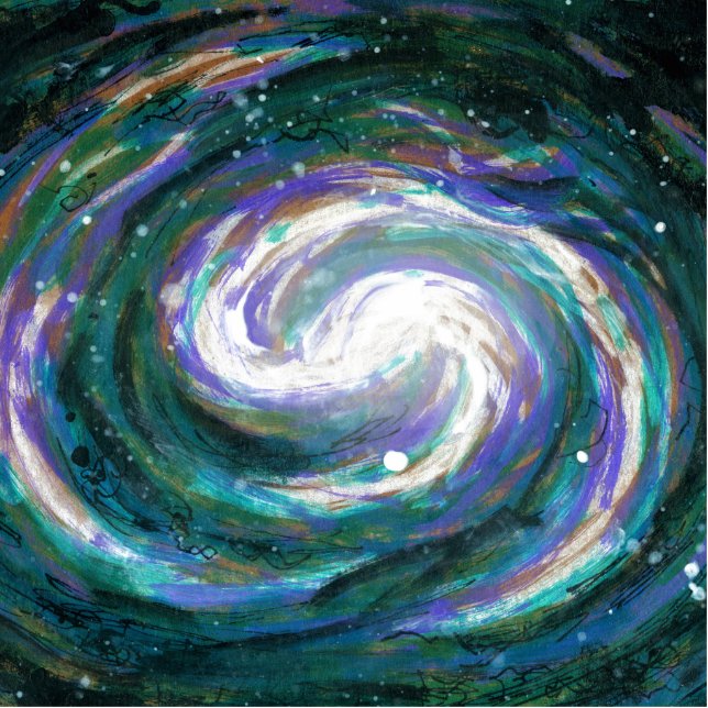 Emerald and Purple Galaxy Statuette (Front)