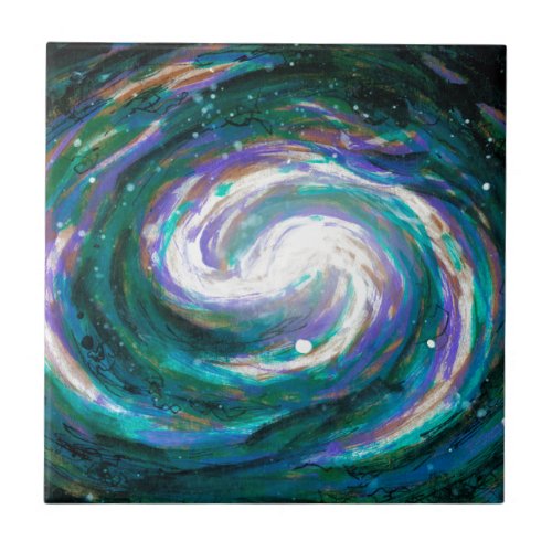 Emerald and Purple Galaxy Tile