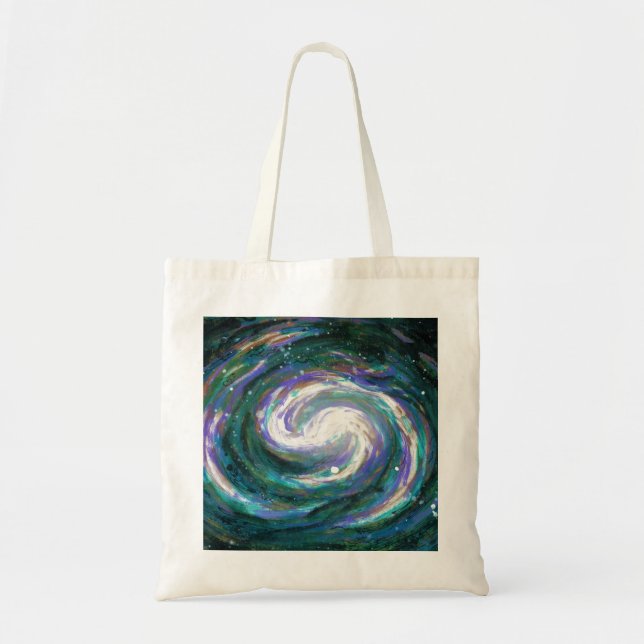Emerald and Purple Galaxy Tote Bag (Front)