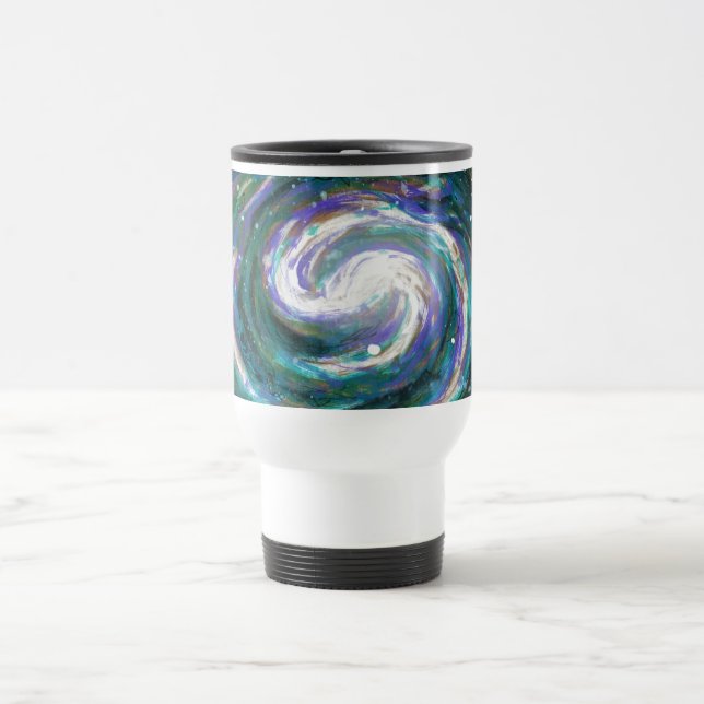 Emerald and Purple Galaxy Travel Mug (Center)