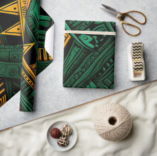 Emerald Ankara Elegance - Green African Ankara Wrapping Paper