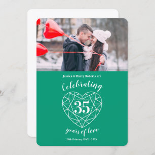 Emerald Anniversary 35 years photo invitations