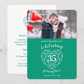 Emerald Anniversary 35 years photo invitations