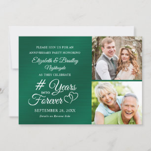 Emerald Anniversary Hearts YEARS INTO FOREVER Invi Invitation