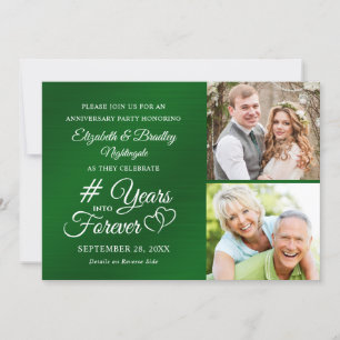 Emerald Anniversary Hearts YEARS INTO FOREVER Invitation