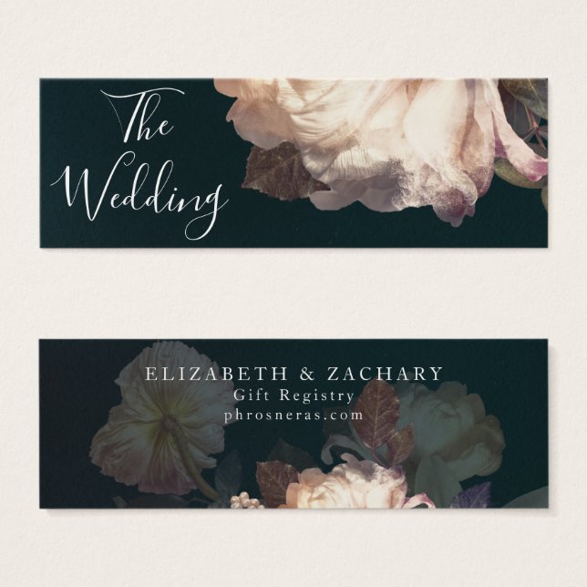 Emerald Antique Vintage Gift Registry Insert Card (Front & Back)