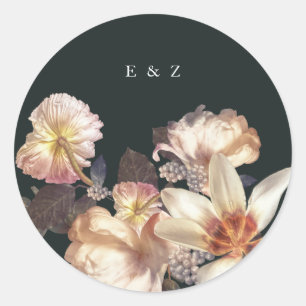 Emerald Antique Vintage Wedding Classic Round Sticker
