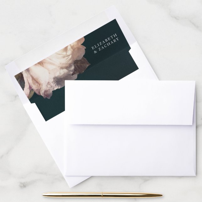 Emerald Antique Vintage Wedding Envelope Liner (Desk)