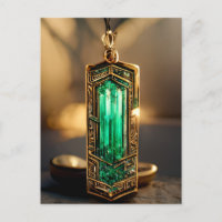 Emerald Art Deco pendant