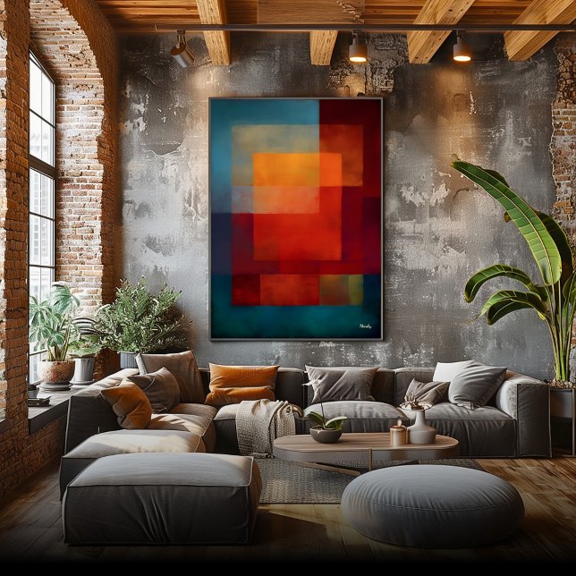 Emerald Aurora Color Field Abstract Modern Wall  Poster (Creator Uploaded)