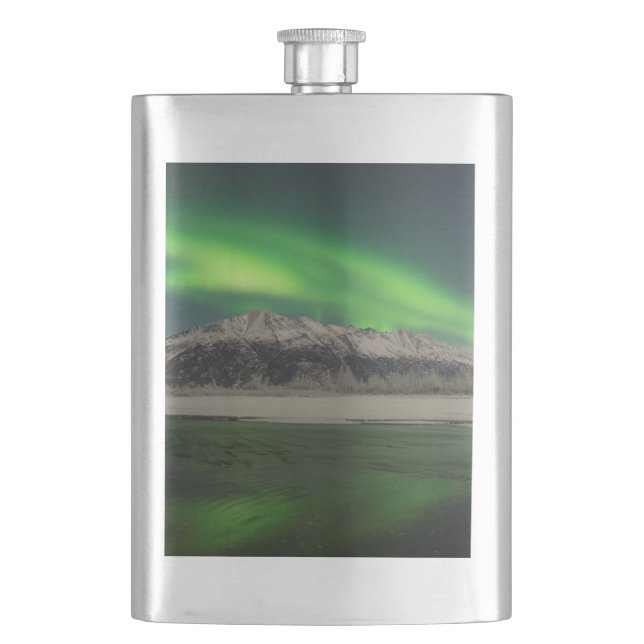 Emerald Aurora Hip Flask (Front)