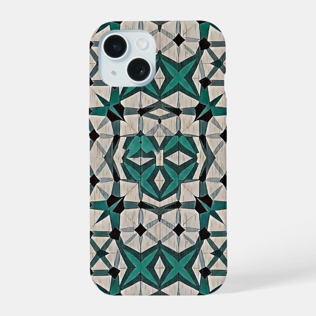 Emerald axis abstract geometric pattern 1284 iphone case (Back)