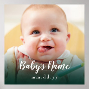 Emerald Baby Photo (Personalize Text & Photo) Poster