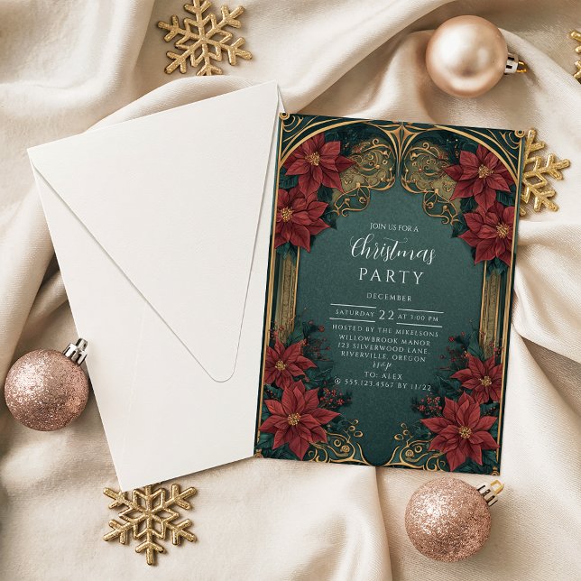 Emerald Baroque Christmas Invitation (Creator Uploaded)