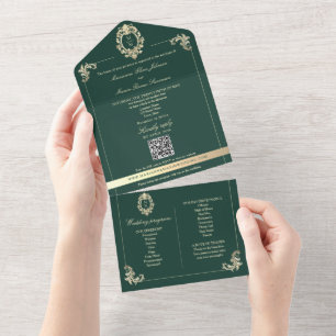 Emerald Baroque QR All-in-One Program Invite