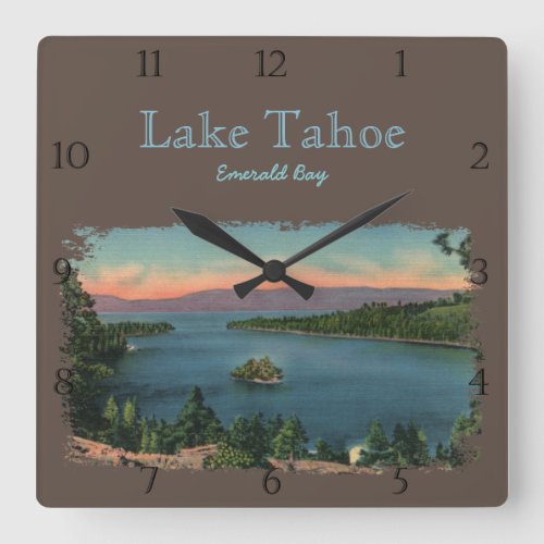 Emerald Bay Lake Tahoe Custom Square Wall Clock