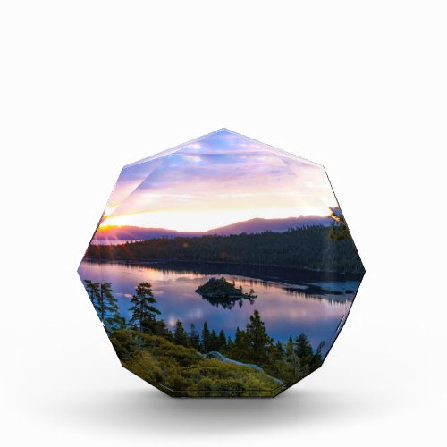 Emerald Bay Lake Tahoe Glass Desk Photo Art