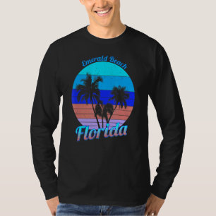 Emerald Beach Florida Retro Tropical Palm Trees Va T-Shirt