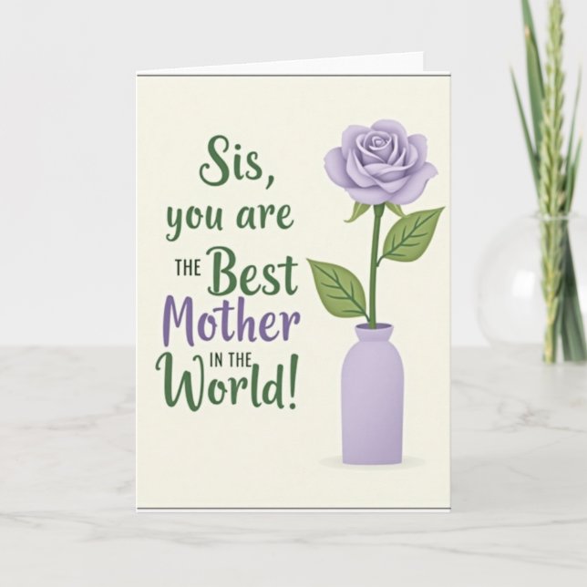 Emerald Best Mother Message Card (Front)