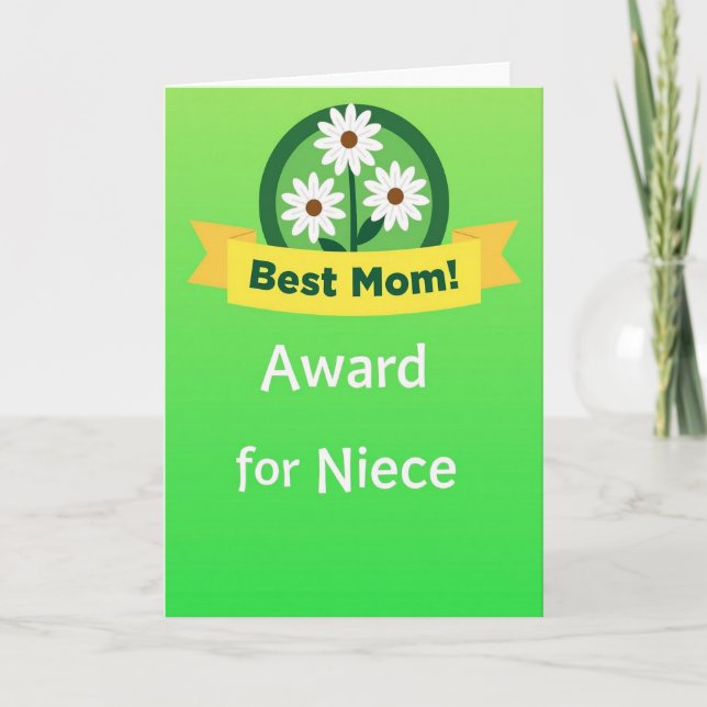 Emerald Best Niece Award Card (Front)