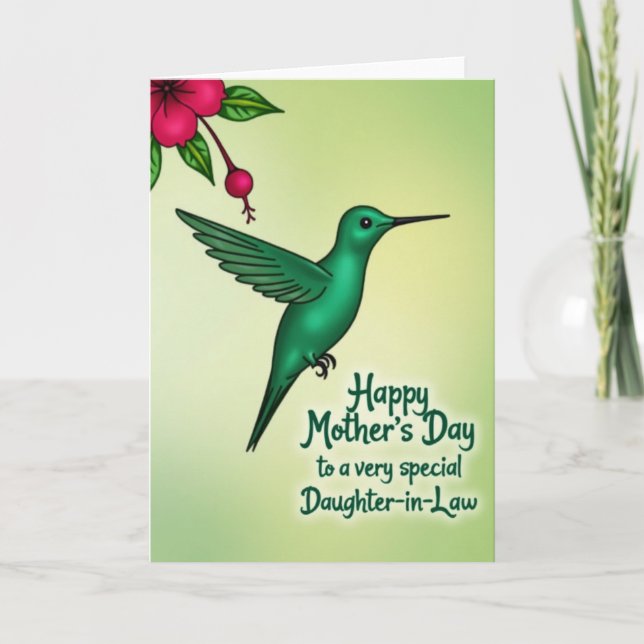 Emerald Bird Sweet Mothers Day Card (Front)