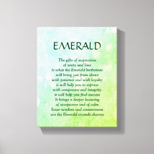 Emerald birthstone - May poem art canvas Print