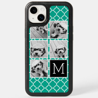 Emerald & Black Instagram 5 Photo Collage Monogram OtterBox iPhone 14 Plus Case