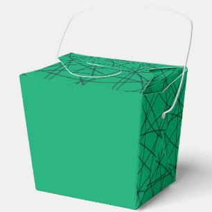 Emerald & Black Line Art Favor Box – Customizable