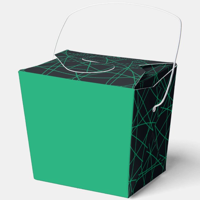 Emerald & Black Modern Favor Box – Customizable (Front)